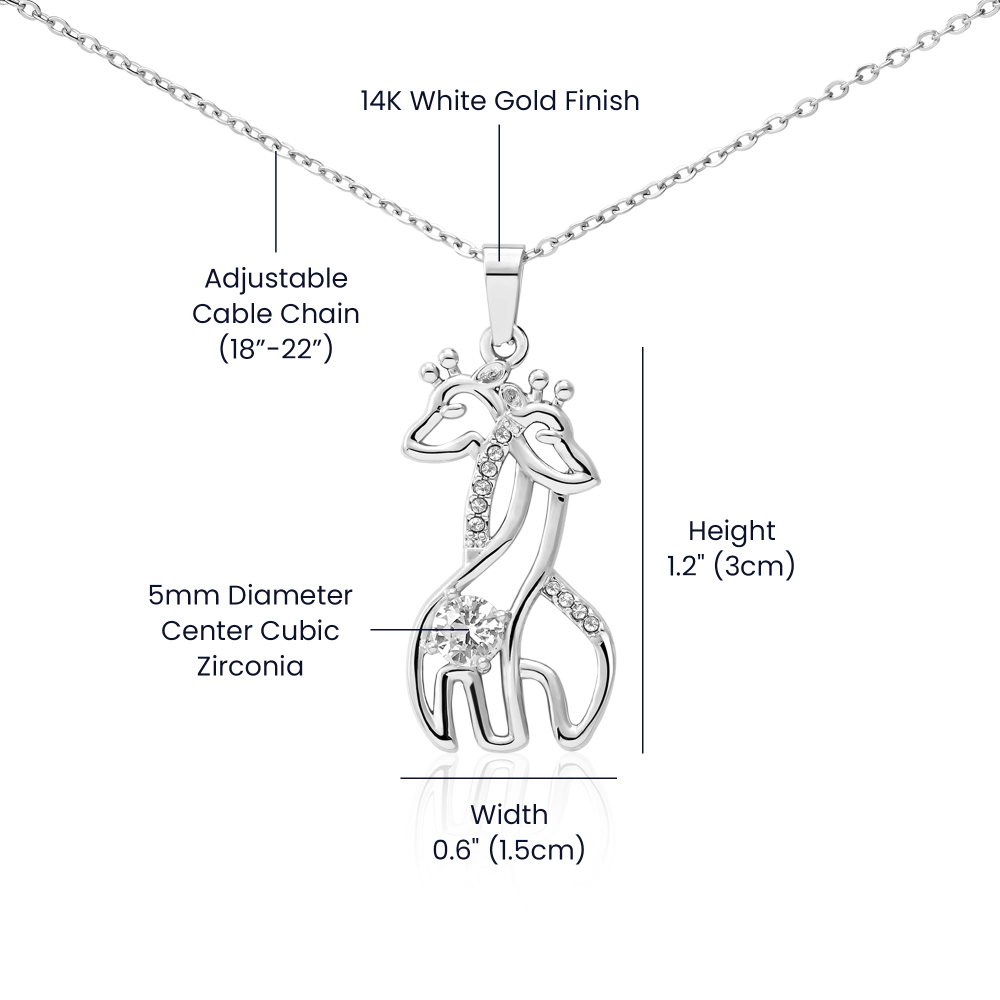 Giraffe Pendant Necklace, Motivational Jewelry, Giraffe Charm, Animal Necklace, Inspirational Gift, Wildlife Jewelry, Giraffe Lover Accessory