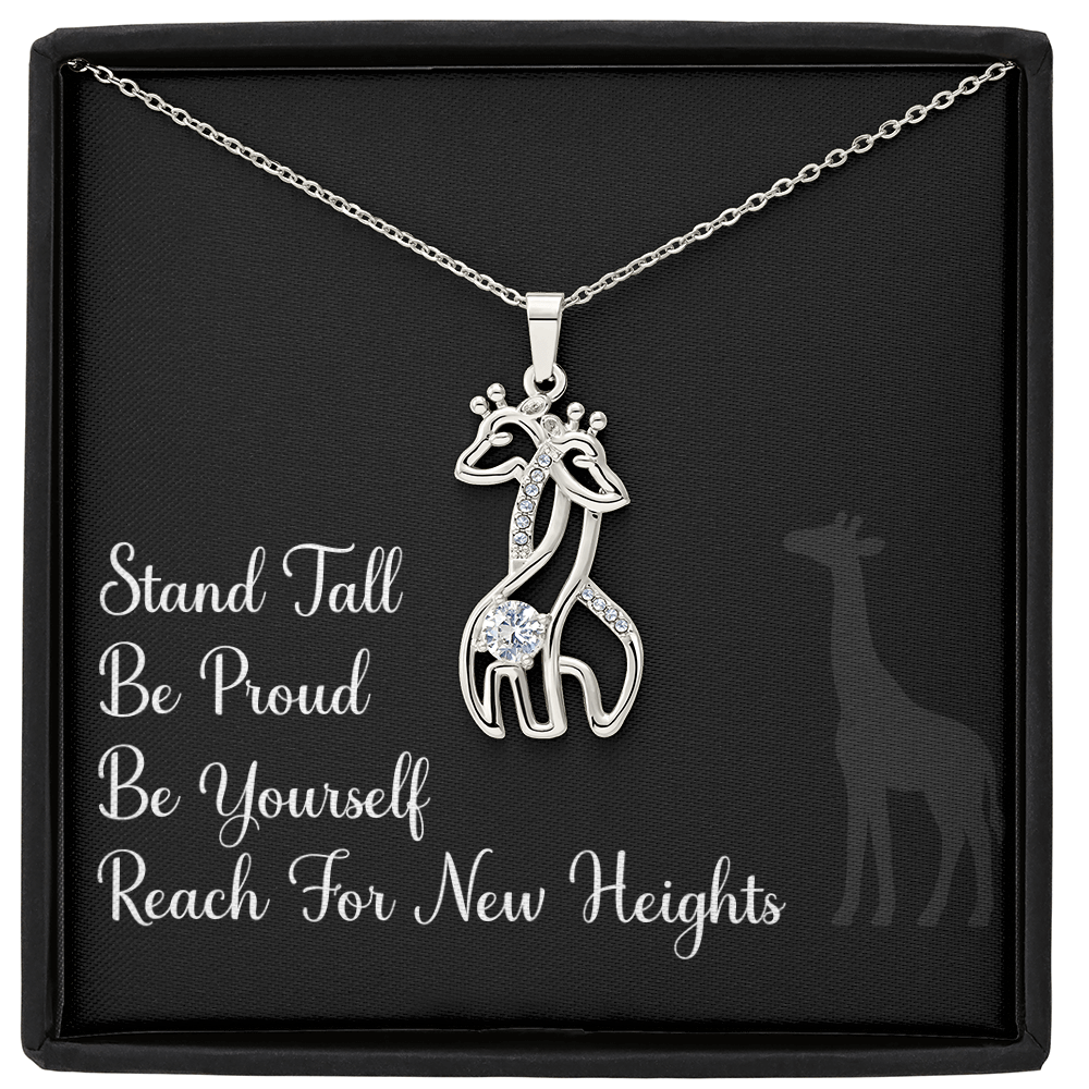 Giraffe Pendant Necklace, Motivational Jewelry, Giraffe Charm, Animal Necklace, Inspirational Gift, Wildlife Jewelry, Giraffe Lover Accessory
