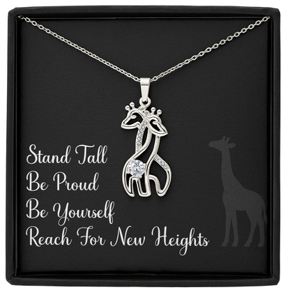Giraffe Pendant Necklace, Motivational Jewelry, Giraffe Charm, Animal Necklace, Inspirational Gift, Wildlife Jewelry, Giraffe Lover Accessory