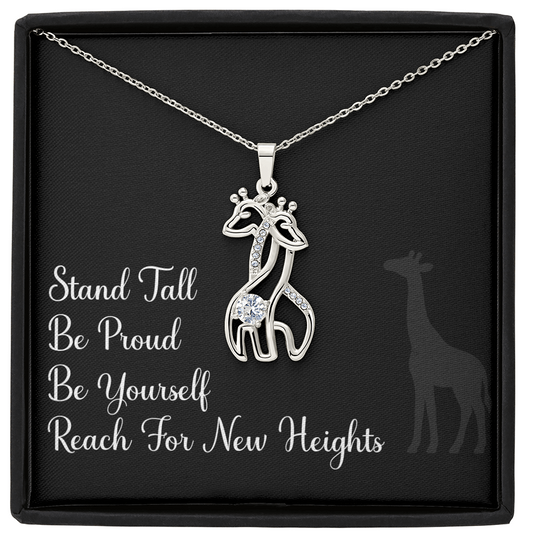 Giraffe Pendant Necklace, Motivational Jewelry, Giraffe Charm, Animal Necklace, Inspirational Gift, Wildlife Jewelry, Giraffe Lover Accessory