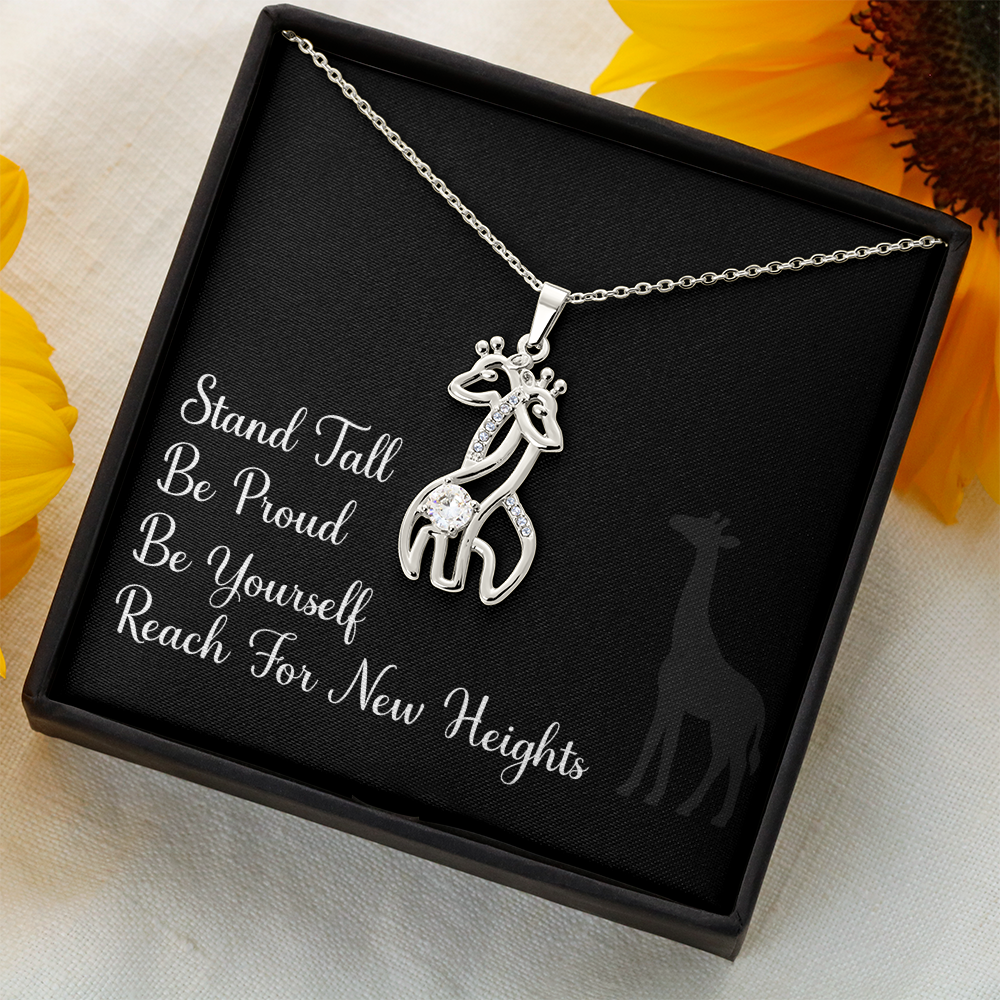 Giraffe Pendant Necklace, Motivational Jewelry, Giraffe Charm, Animal Necklace, Inspirational Gift, Wildlife Jewelry, Giraffe Lover Accessory
