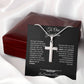 Gift For Grandson-Personalized Cross Necklace From Grandparents