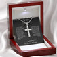 Gift For Grandson-Personalized Cross Necklace From Grandparents