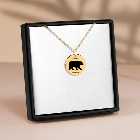 Feminist Empowerment Pendant Necklace, Team Bear Jewelry, Female Rights Charm, Funny Women’s Power Necklace, Gifts for Feminists