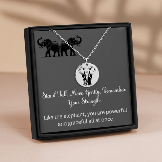 Inspirational Elephant Pendant Necklace Gift For Elephant Lovers Wildlife Jewelry